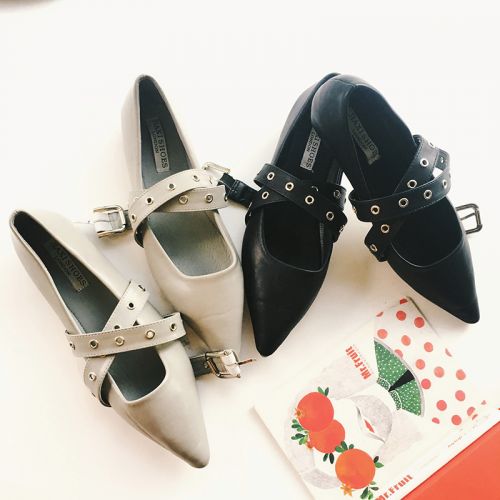 Chaussures de printemps femme en PU pointu ouverture profonde, avec lacets - Europe semelle TPR Ref 99429