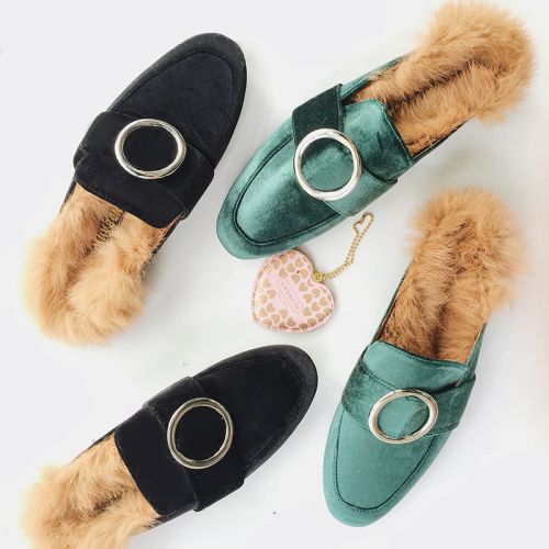 Chaussures de printemps femme en tissu ronde - semelle caoutchouc Ref 994301