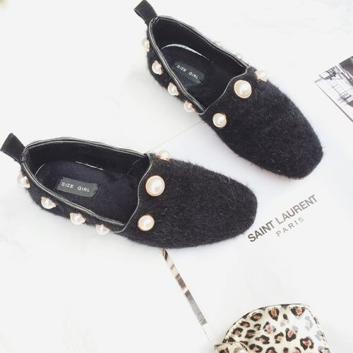 Chaussures de printemps femme en tête carrée perlé - Europe semelle caoutchouc Ref 994303