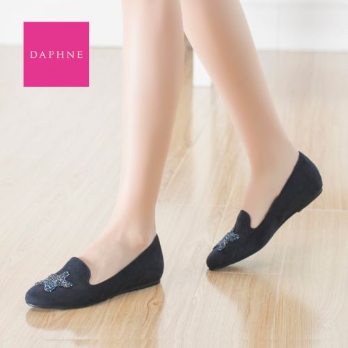 Chaussures de printemps femme en tissu DAPHNE ronde avec perles - semelle caoutchouc Ref 994312