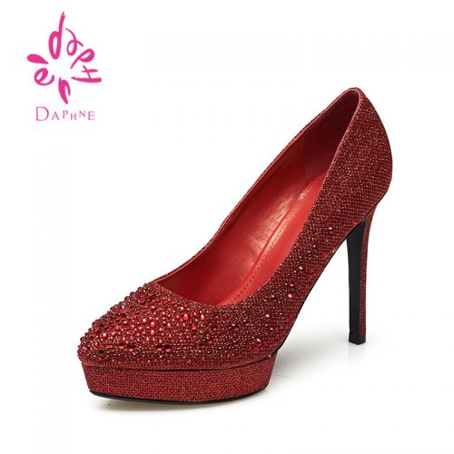 Chaussures de printemps femme en engrener DAPHNE pointu ouverture profonde, avec perles, étanche - semelle caoutchouc Ref