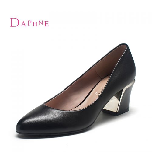 Chaussures de printemps femme en Première couche cuir DAPHNE pointu décoration métallique - semelle caoutchouc Ref 994349