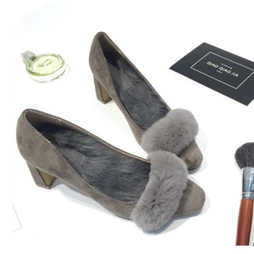 Chaussures de printemps femme en vache, Nubuck, pointu ouverture profonde, - semelle caoutchouc Ref 9