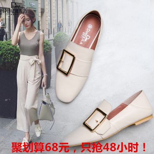 Chaussures de printemps femme en fibre Superfine tête carrée - Europe semelle caoutchouc Ref 994387
