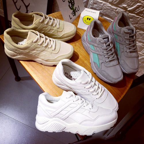 Chaussures de printemps femme en Une variété matériaux épissure ronde avec lacets, Modèles mélangées - loisir semelle 