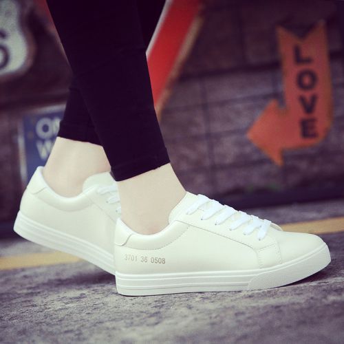 Chaussures de printemps femme en PU ronde T-strap, avec lacets, ouverture profonde- loisir - semelle caoutchouc Ref 
