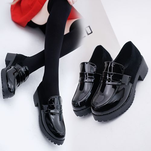 Chaussures de printemps femme en PU ronde - collège semelle plastique Ref 994398