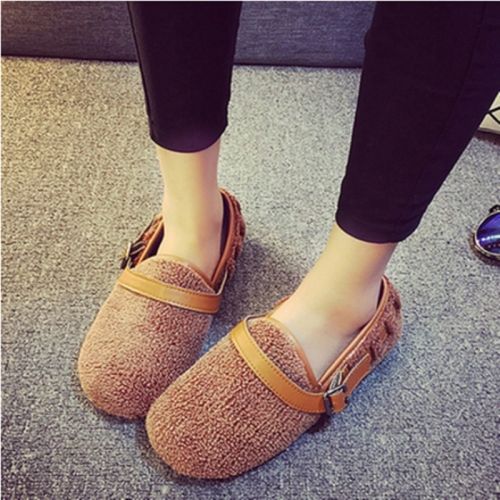 Chaussures de printemps femme en PU ronde boucle ceinture - semelle caoutchouc Ref 994413