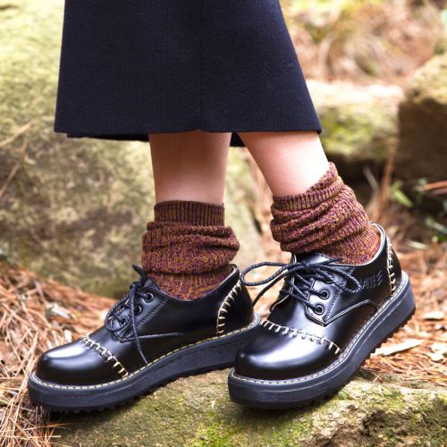Chaussures de printemps femme en PU ronde avec lacets, Wedges, Génoise, étanche - Sen filles semelle caoutchouc Ref 994