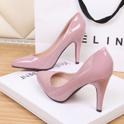 Chaussures de printemps femme en Manteau peinture pointu ouverture profonde- Europe - semelle caoutchouc Ref 994421
