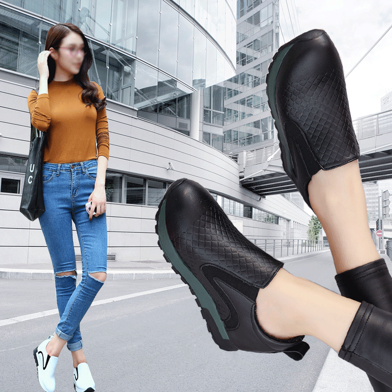 Chaussures de printemps femme en PU ronde ouverture profonde, Modèles mélangées, Wedges, Génoise - semelle caout