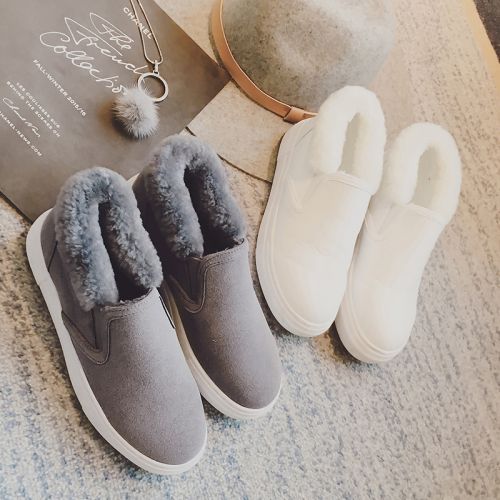 Chaussures de printemps femme en laine ronde - Ref 994450