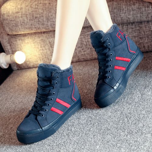 Chaussures de printemps femme en tissu ronde ouverture profonde, avec lacets - loisir semelle caoutchouc mousse EVA