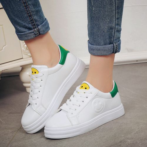 Chaussures de printemps femme en PU ronde avec lacets - semelle caoutchouc Ref 994473
