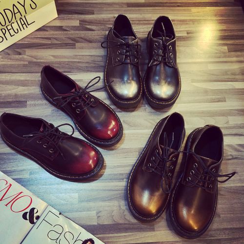 Chaussures de printemps femme en fibre Superfine ronde avec lacets, moraillon, T-strap, Modèles mélangées, décoration métal