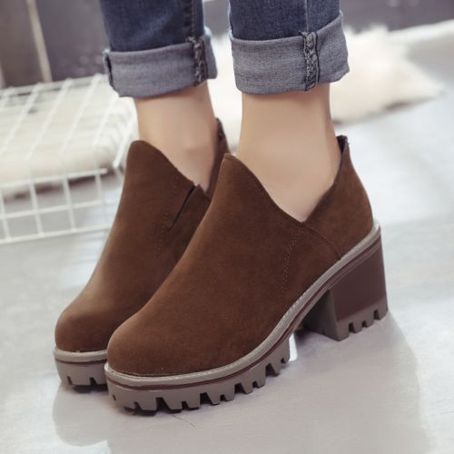 Chaussures de printemps femme en ronde étanche - semelle caoutchouc Ref 994525