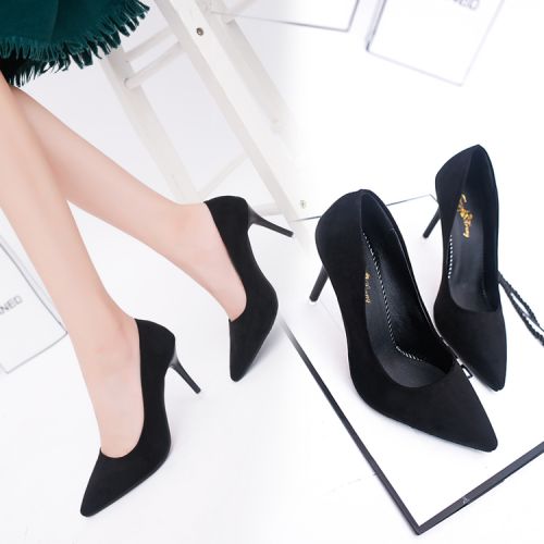 Chaussures de printemps femme en pointu ouverture profonde- semelle caoutchouc - Ref 994532