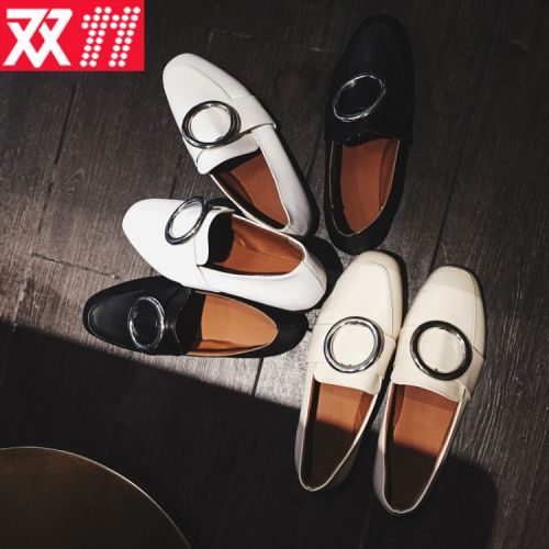 Chaussures de printemps femme en PU pointu décoration métallique - loisir semelle caoutchouc Ref 994545