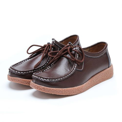 Chaussures de printemps femme en Vache revêtement cuir fendu ronde - Ref 994576