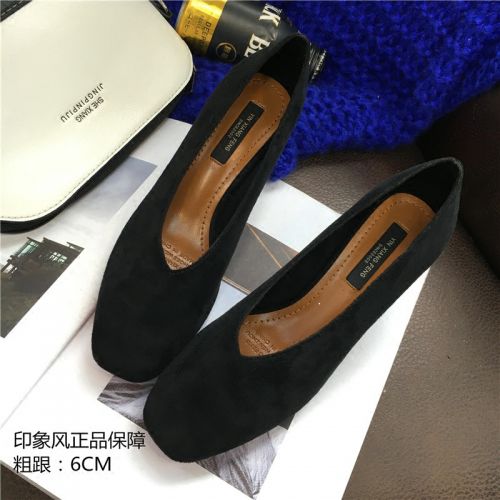 Chaussures de printemps femme en fibre Superfine tête carrée - simple semelle caoutchouc Ref 994588