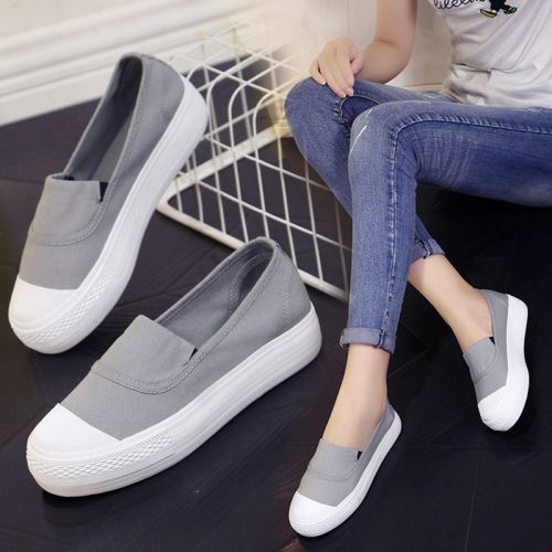 Chaussures de printemps femme en toile ronde ouverture profonde, Génoise, étanche - semelle TPR Ref 