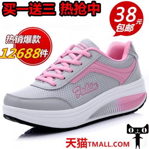 Chaussures de printemps femme en engrener ronde ouverture profonde, avec lacets, Wedges, Génoise, étanche, 