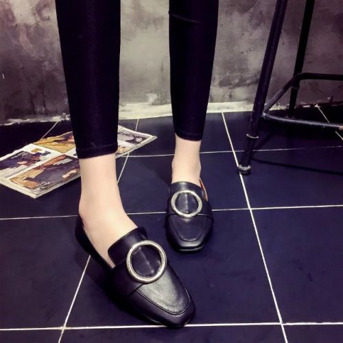 Chaussures de printemps femme en PU tête carrée moraillon - Europe semelle caoutchouc Ref 994638
