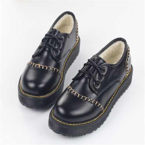 Chaussures de printemps femme en PU ronde ouverture profonde, avec lacets - Angleterre semelle caoutchouc Ref 99464