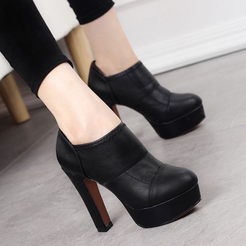 Chaussures de printemps femme en PU ronde étanche - Europe semelle caoutchouc Ref 994679