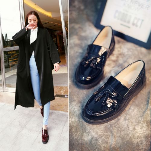 Chaussures de printemps femme en fibre Superfine ronde houppe, Génoise - Angleterre semelle caoutchouc Ref 994739