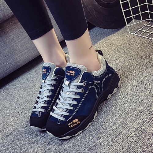 Chaussures de printemps femme en Cuir spatial ronde avec lacets - semelle caoutchouc Ref 994745