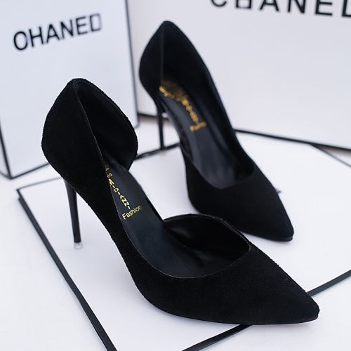 Chaussures de printemps femme en pointu ouverture profonde- semelle caoutchouc - Ref 994749