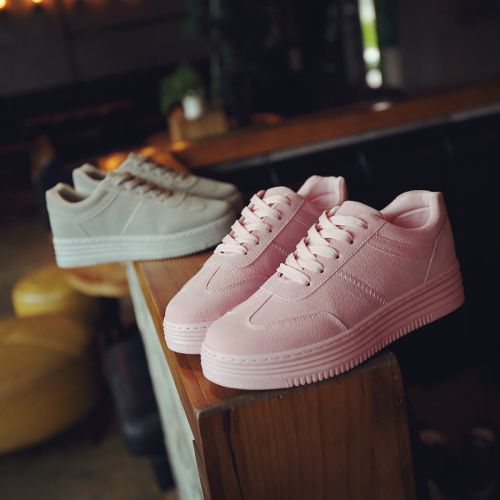 Chaussures de printemps femme en PU ronde avec lacets, étanche - Ref 994766