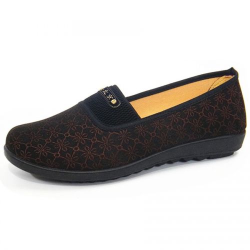Chaussures de printemps femme en tissu ronde ouverture profonde- loisir - semelle mousse caoutchouc Ref 994801