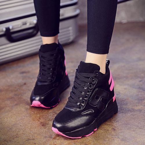 Chaussures de printemps femme en PU ronde avec lacets - Ref 994802