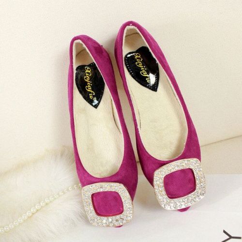 Chaussures de printemps femme en satin pointu ouverture profonde, avec perles, décoration métallique - Europe semelle fon