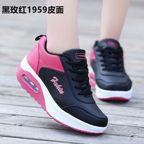 Chaussures de printemps femme en Cuir spatial ALIBOY ronde ouverture profonde, avec lacets, Modèles mélangées, Wedges, 