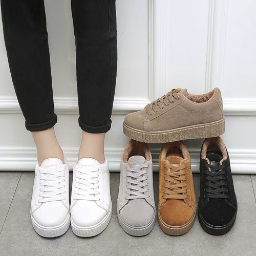 Chaussures de printemps femme en Une variété matériaux épissure FASONICE ronde avec lacets, Génoise - semelle TPR tendo
