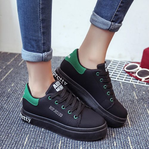 Chaussures de printemps femme en PU ronde ouverture profonde, avec lacets, Modèles mélangées, Génoise, étanche - semell