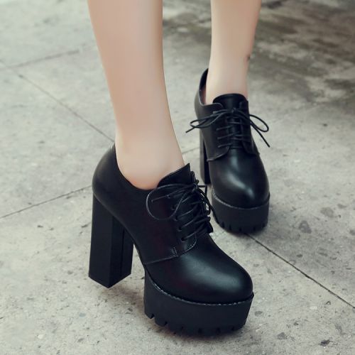 Chaussures de printemps femme en PU ronde Style romain - semelle caoutchouc Ref 994857