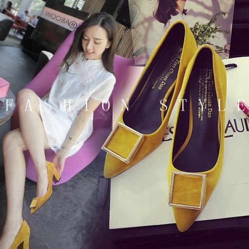 Chaussures de printemps femme en pointu ouverture profonde, décoration métallique - semelle caoutchouc R