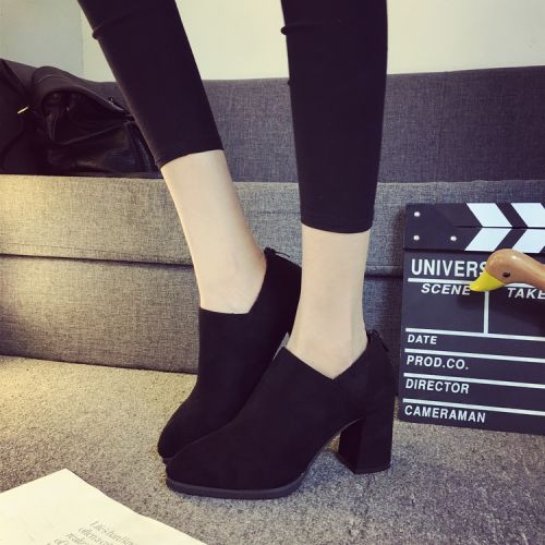 Chaussures de printemps femme en vache, Nubuck, pointu - semelle caoutchouc Ref 994859