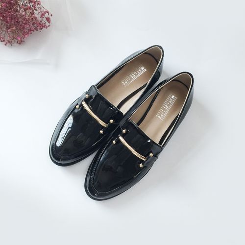 Chaussures de printemps femme en Manteau peinture ronde moraillon - Angleterre semelle caoutchouc Ref 994878