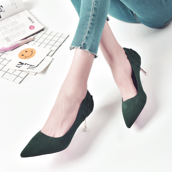 Chaussures de printemps femme en pointu ouverture profonde- sexy - semelle caoutchouc Ref 994881