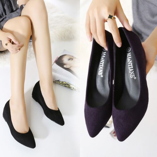 Chaussures de printemps femme en pointu ouverture profonde- semelle caoutchouc - Ref 994913
