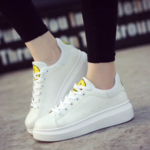 Chaussures de printemps femme en PU ronde ouverture profonde, avec lacets, T-strap, Génoise, étanche - loisir semelle