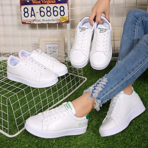 Chaussures de printemps femme en PU ronde ouverture profonde, avec lacets, Modèles mélangées, Génoise, brodé - semelle 