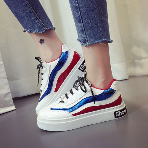 Chaussures de printemps femme en Manteau peinture ronde avec lacets, Modèles mélangées, Génoise - semelle plastique Re
