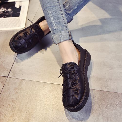 Chaussures de printemps femme en Cuir spatial ronde ouverture profonde, Génoise - doux semelle TPR Ref 994972
