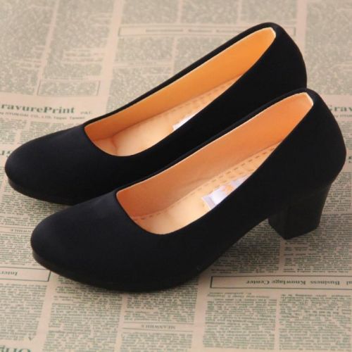 Chaussures de printemps femme en tissu ronde ouverture profonde, Style romain - japonais semelle caoutchouc 